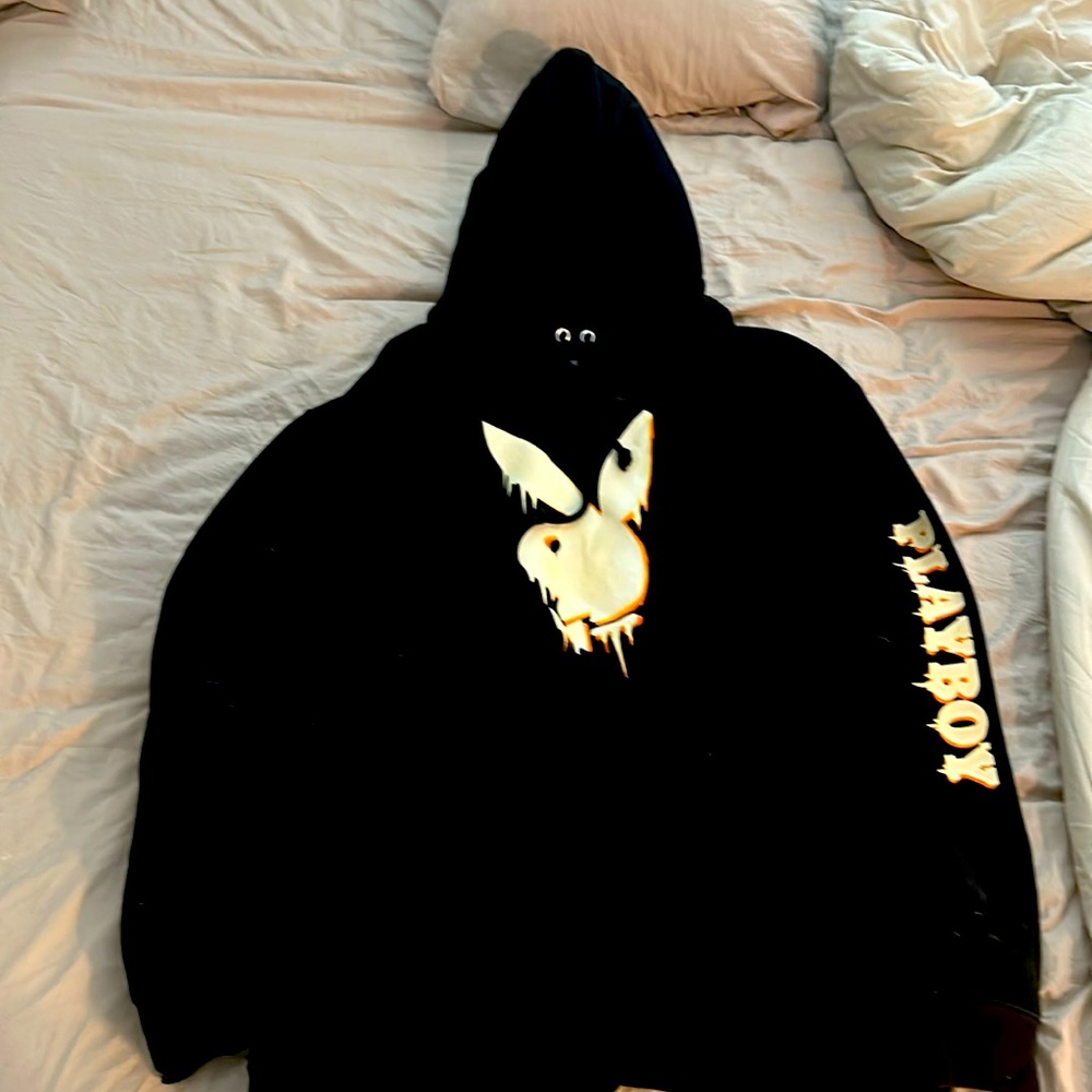 black playboy oversized 2x hoodie